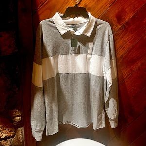 Medium Gray and white pull over.